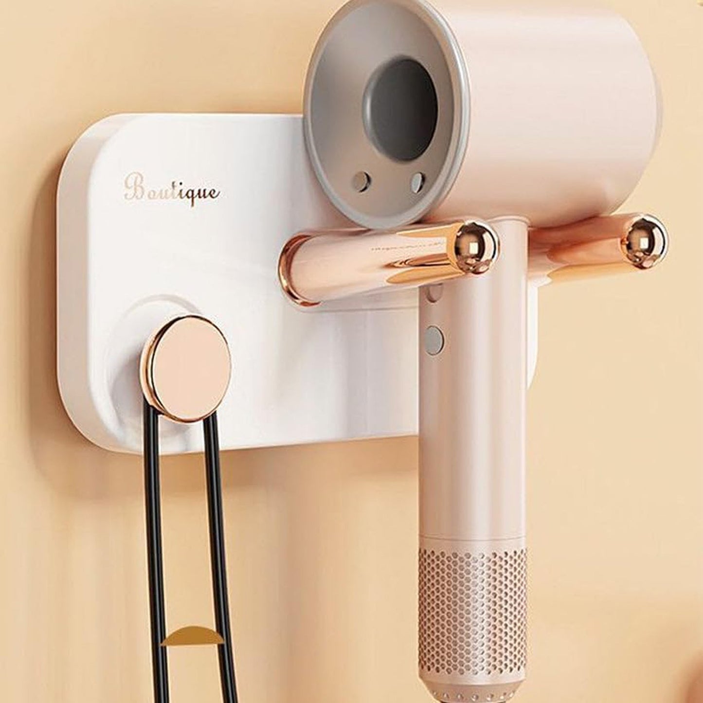 Wall Mount Hair Dryer Holder Stand Heat Resistant Blow Dryer Holder (1 Pc)
