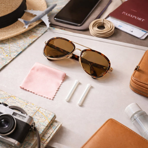 Travel sunglasses protection kit set