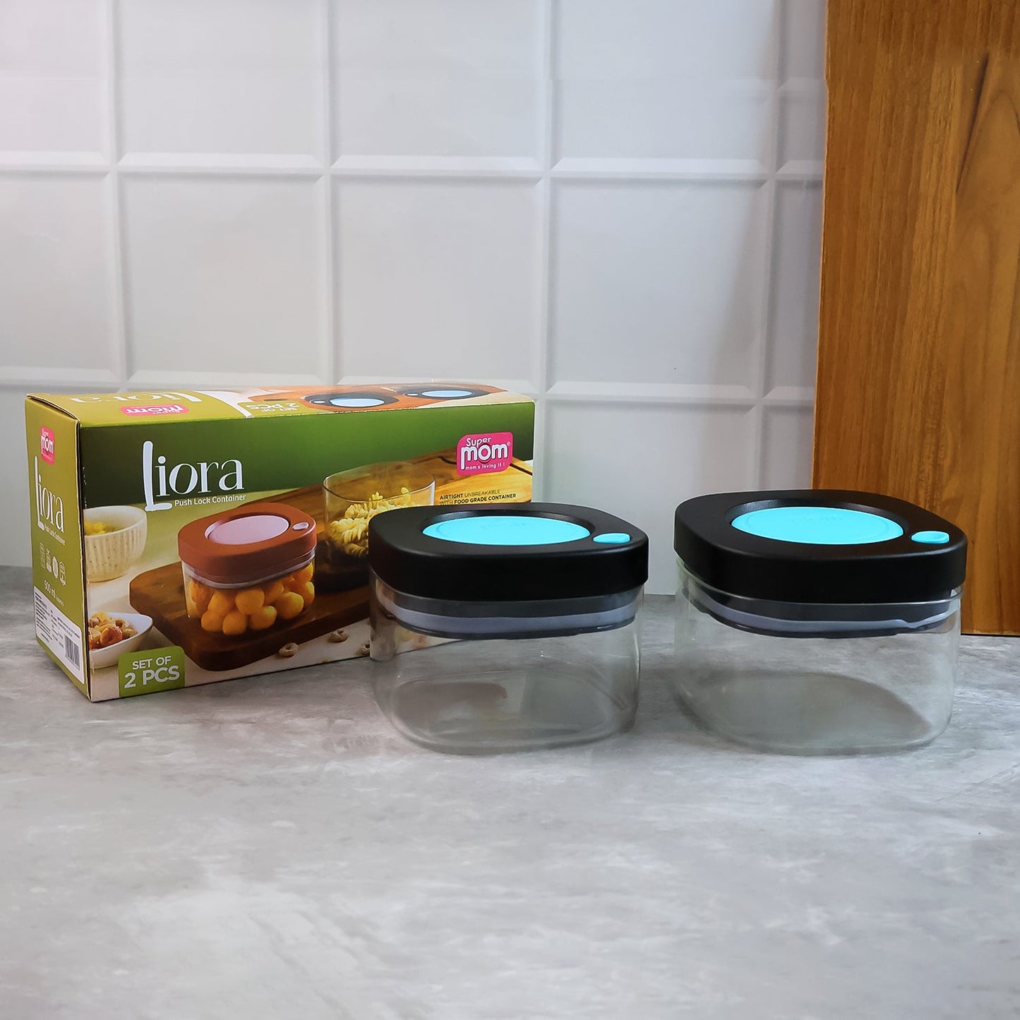 Supermom Airtight Kitchen Storage Containers – (2 Pc Set / 500 ml)