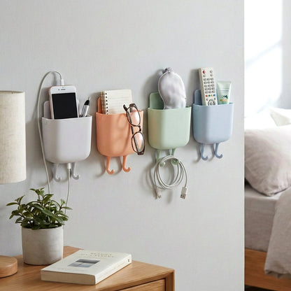 wall mounted mobile charging holder set 4 pc