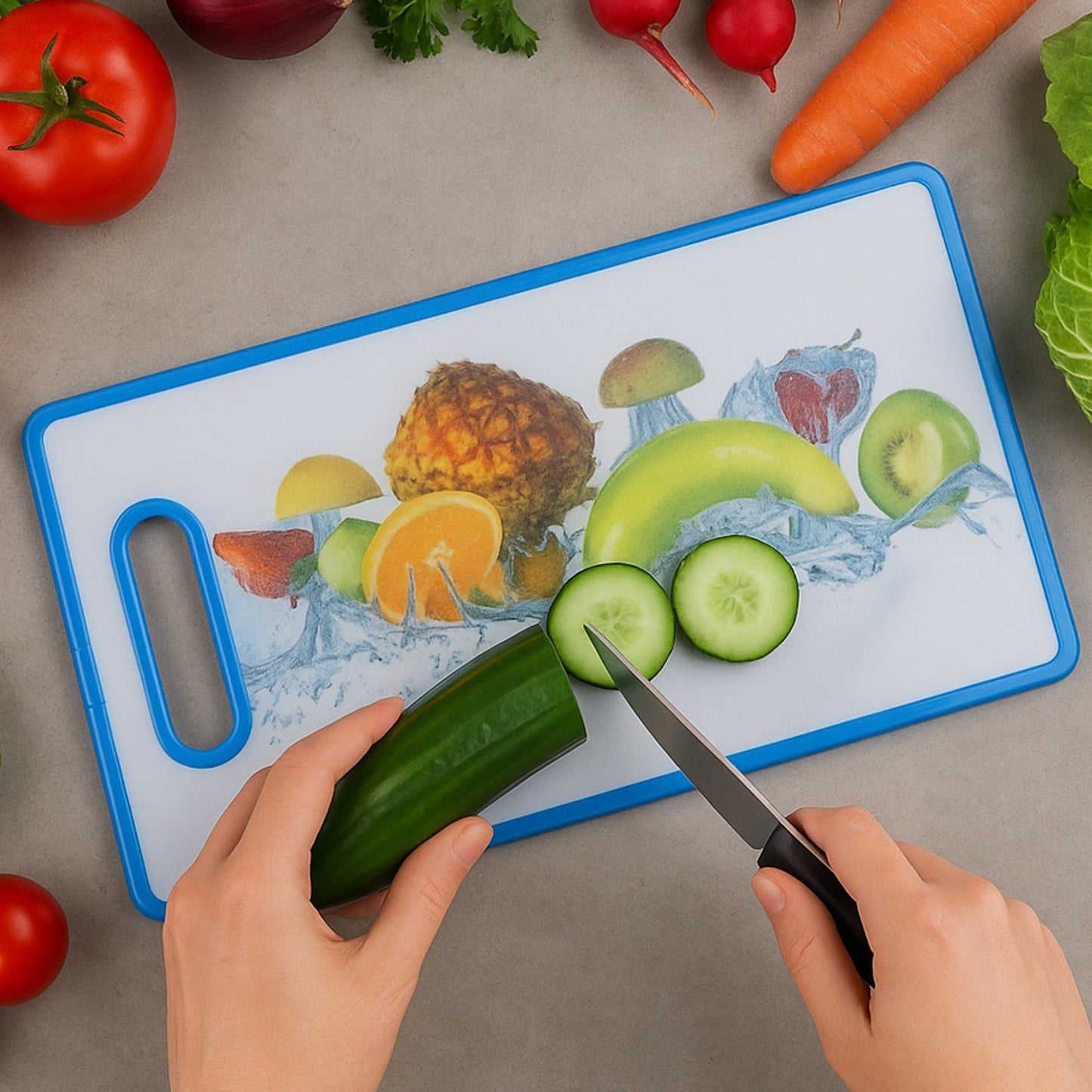 Large Rectangular Kitchen Board with Fruit Print