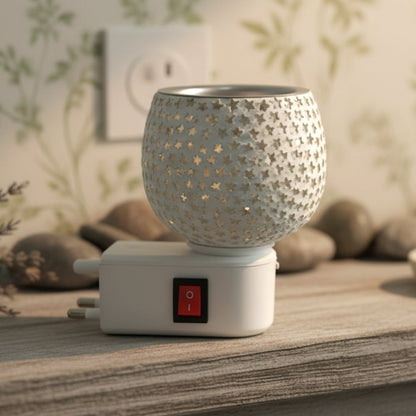 Premium Kapoor Dani Plug-In Star Cut Glass Aroma Diffuser Night Lamp (1 Pc)