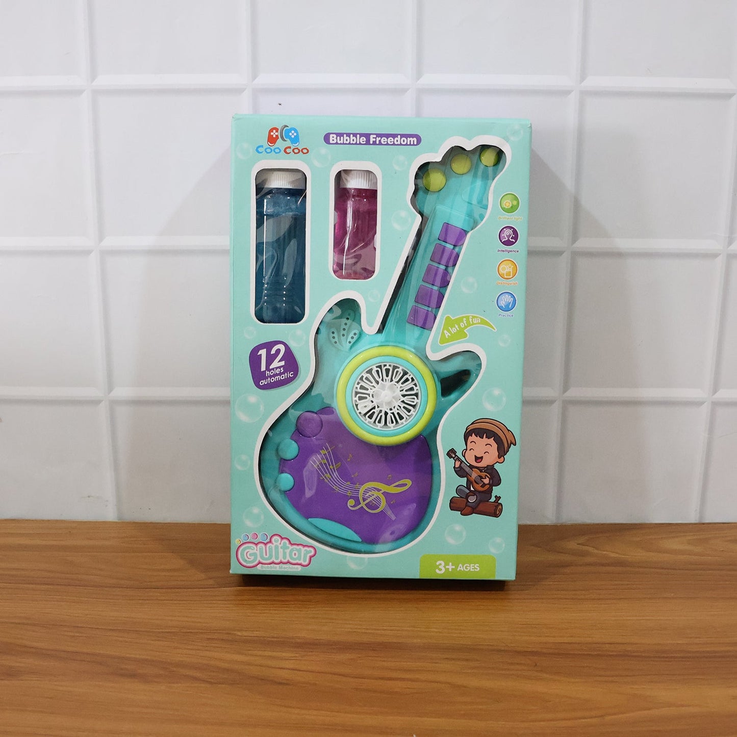 Electric Automatic Guitar-Shaped Bubble Machine set