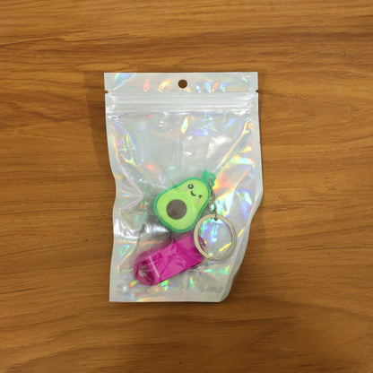 Cute Cartoon Character Keychain with Label Tag Holder (1 Pc)