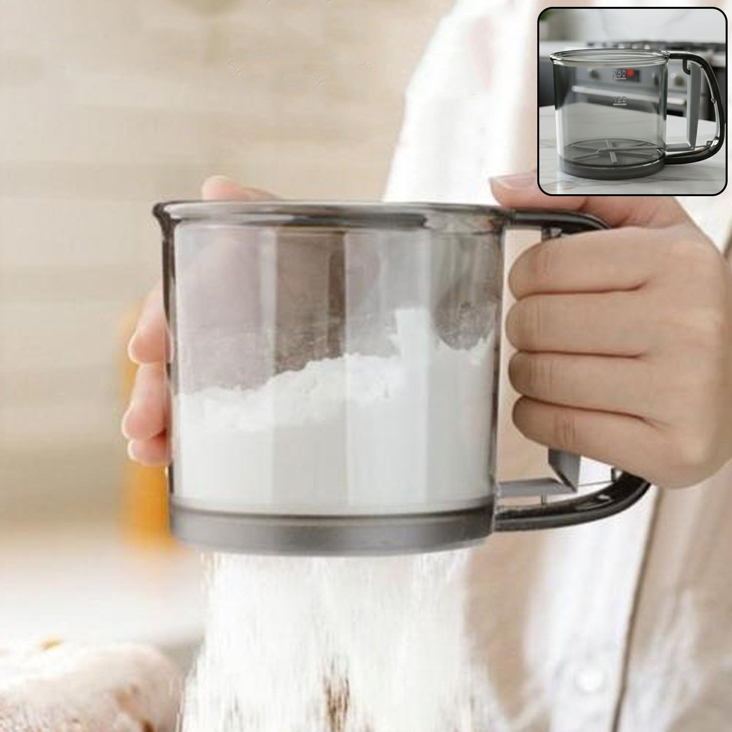 Glass flour sifter