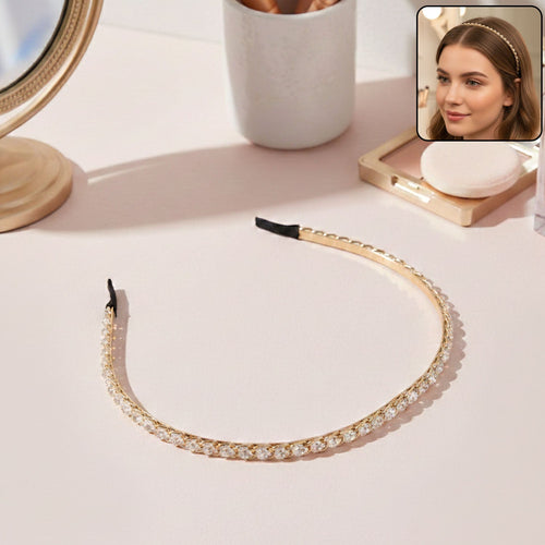 crystal studded metal hair band