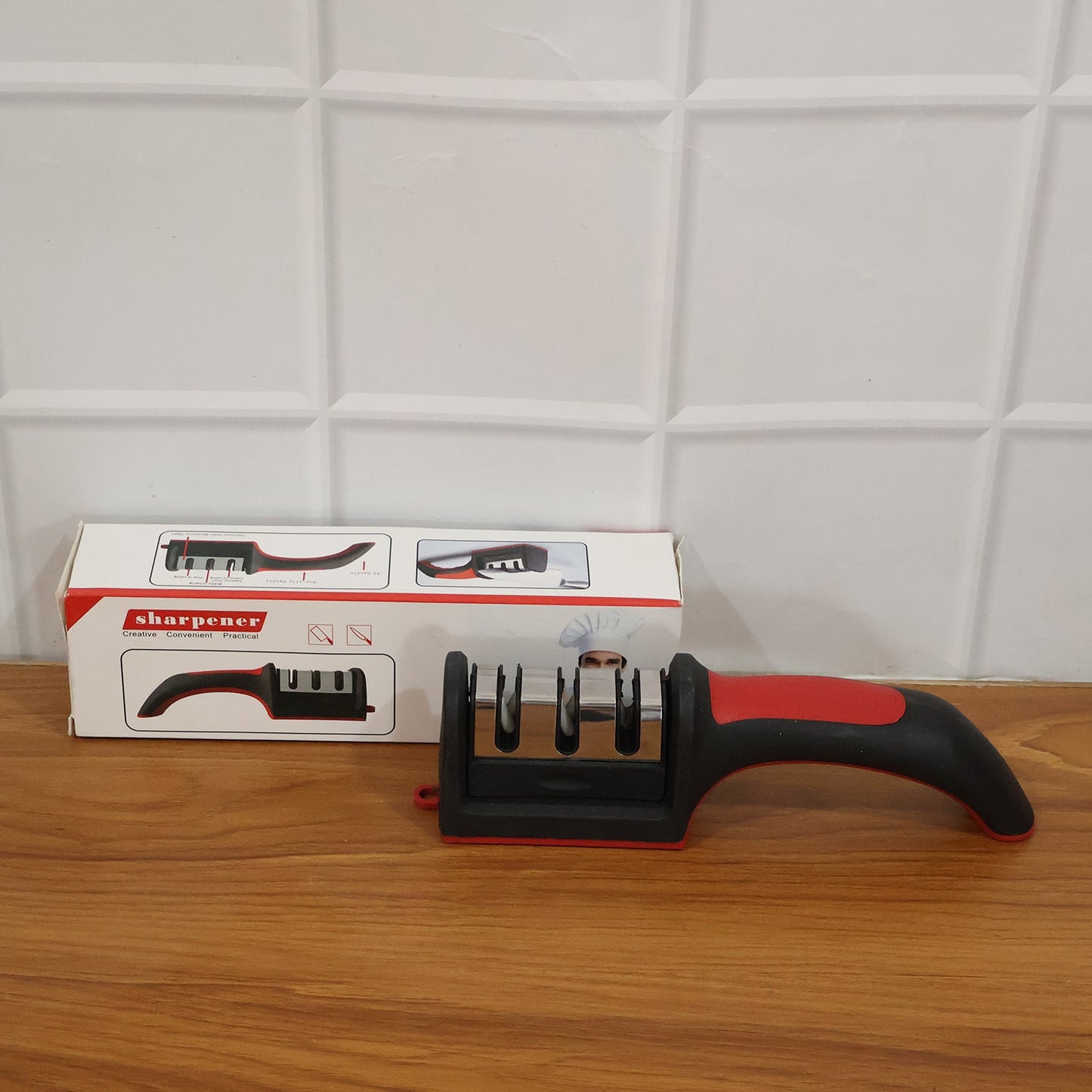 3 Stage Knife Sharpener Tool with Ergonomic Handle (1 Pc)