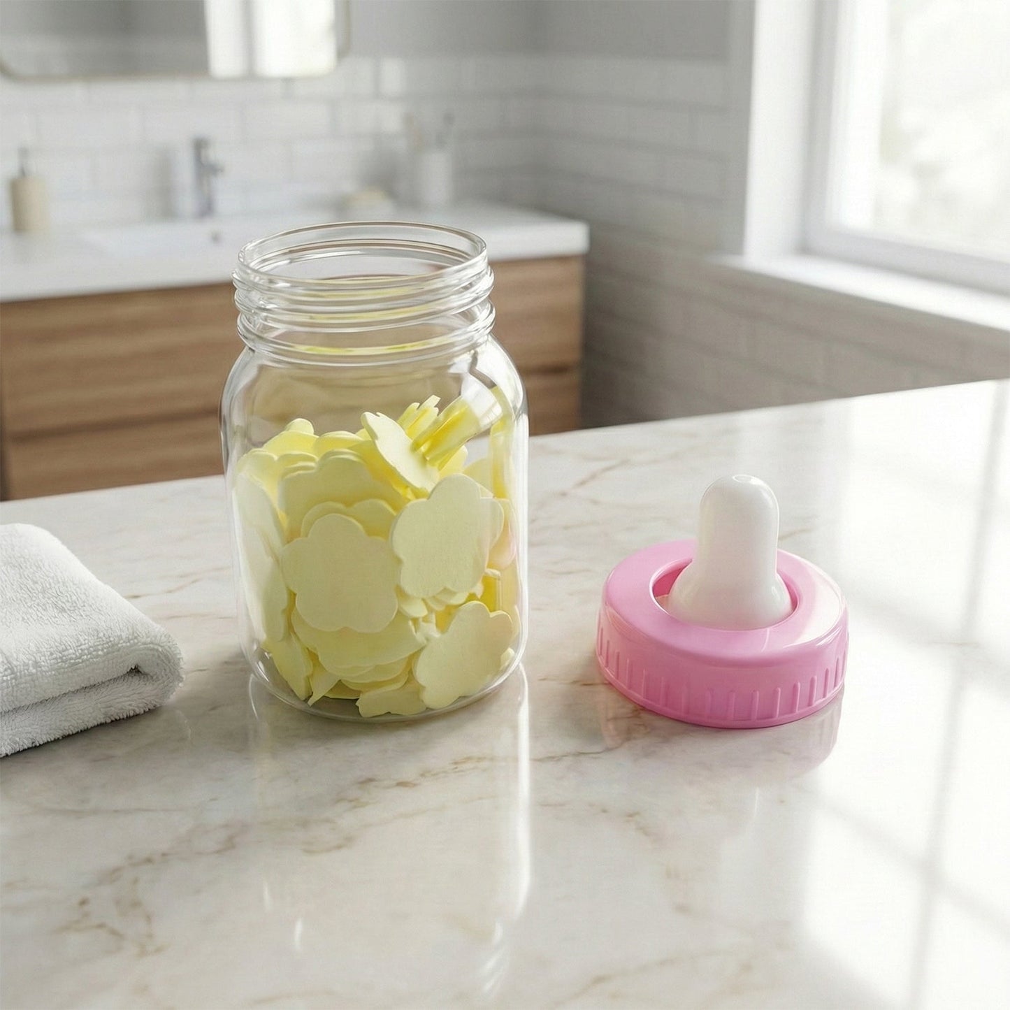 Portable Baby Bottle Shape Hand Wash Soap Paper Sheets Set (1 Set)