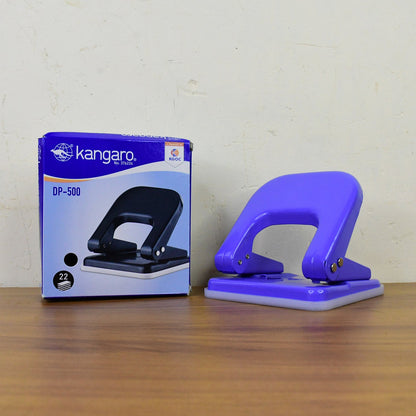 Kangaro DP-500 Heavy Duty Two-Hole Punch Machine with Metal Base