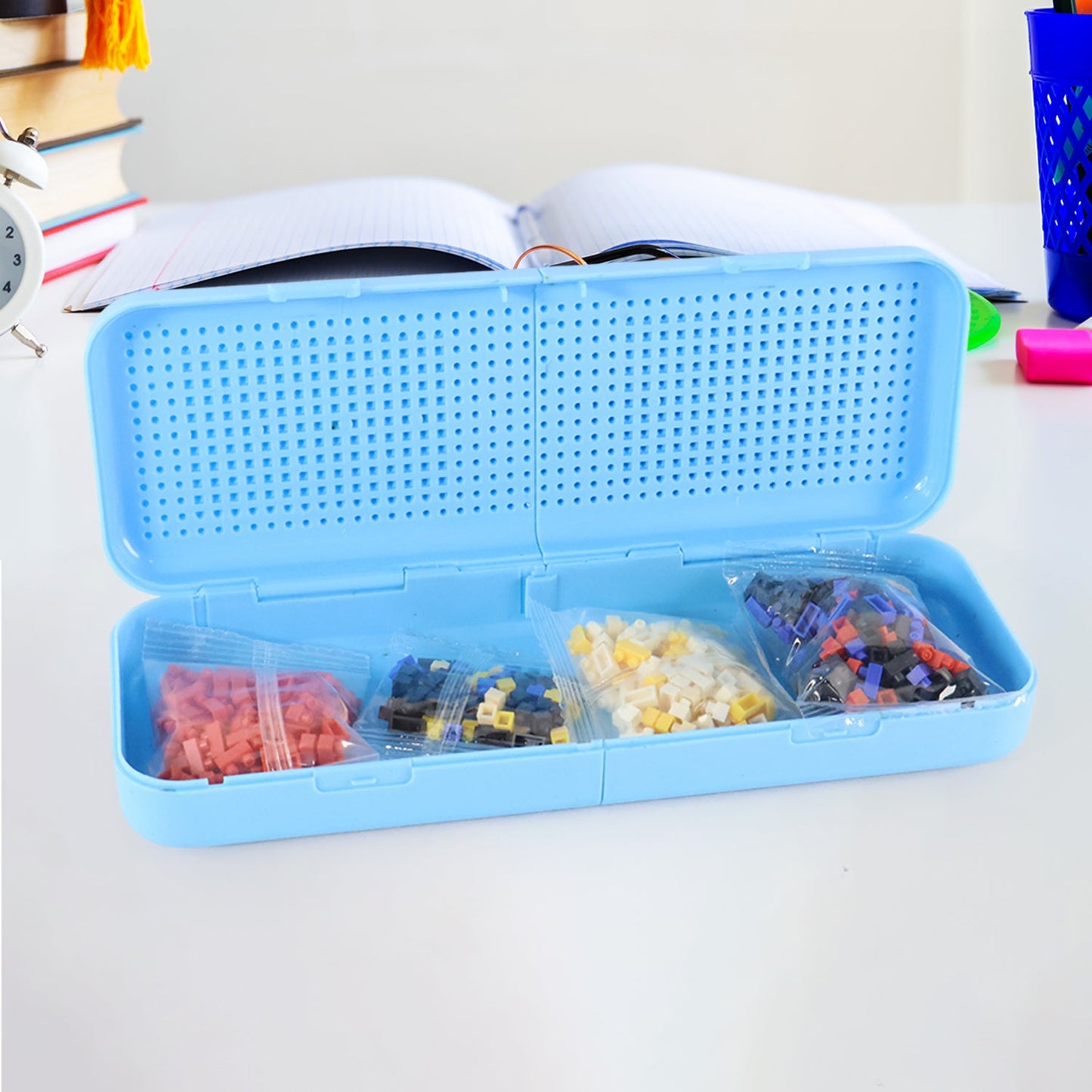 DIY Pixel Art Building Block Pencil Box (1 Set)