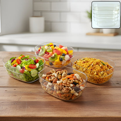 Transparent Multipurpose Serving Bowl Set (4 Pc Set)