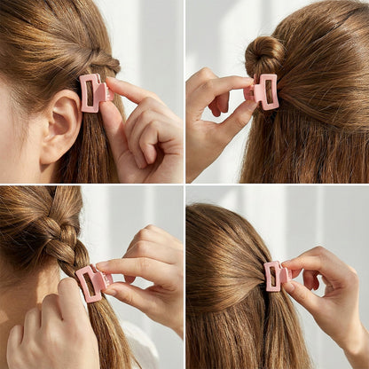 Stylish Mini Hair Claw Clips Set, 12 Pc
