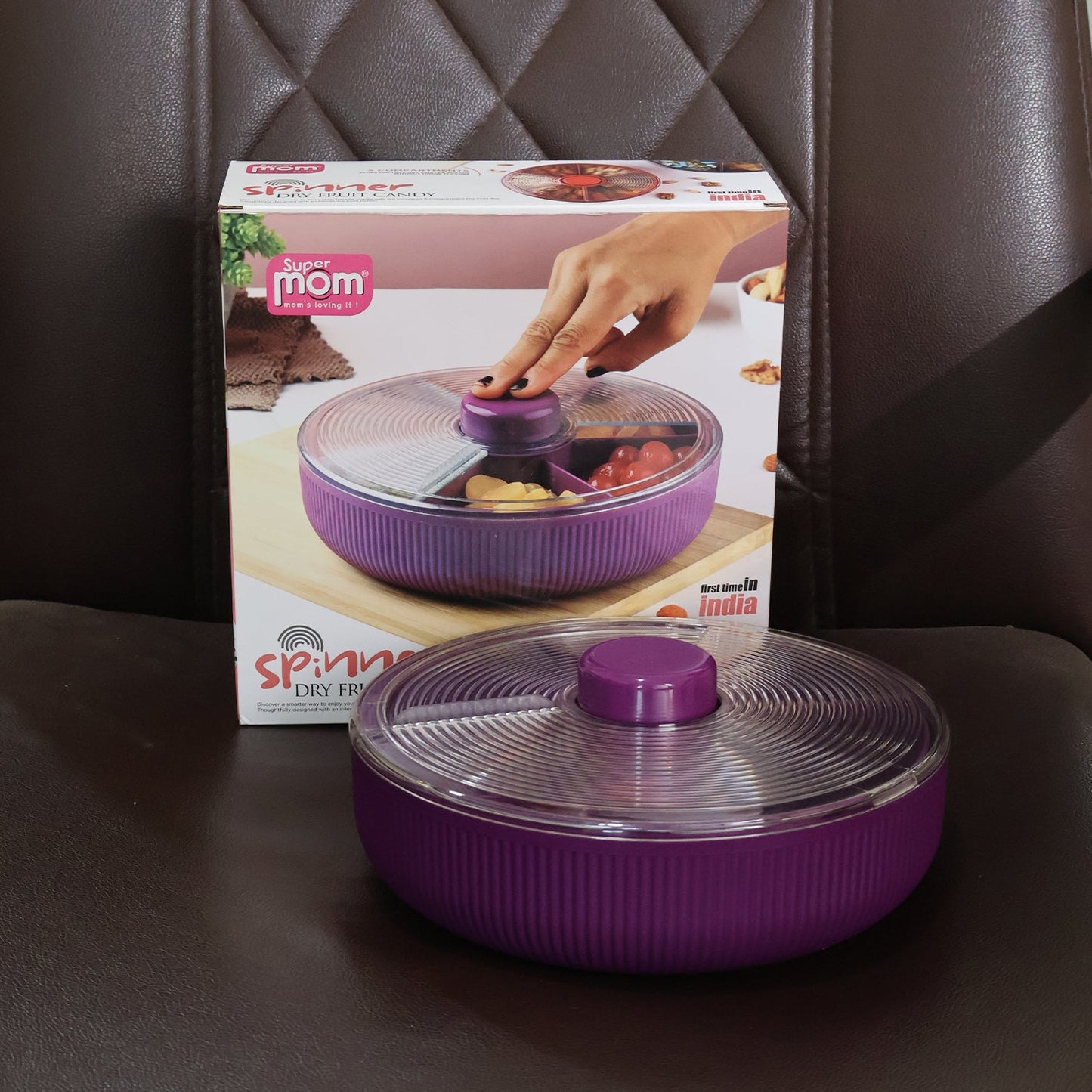 Supermom Multipurpose Round Rotating Dry Fruit & Snack Storage Container (1 Pc)