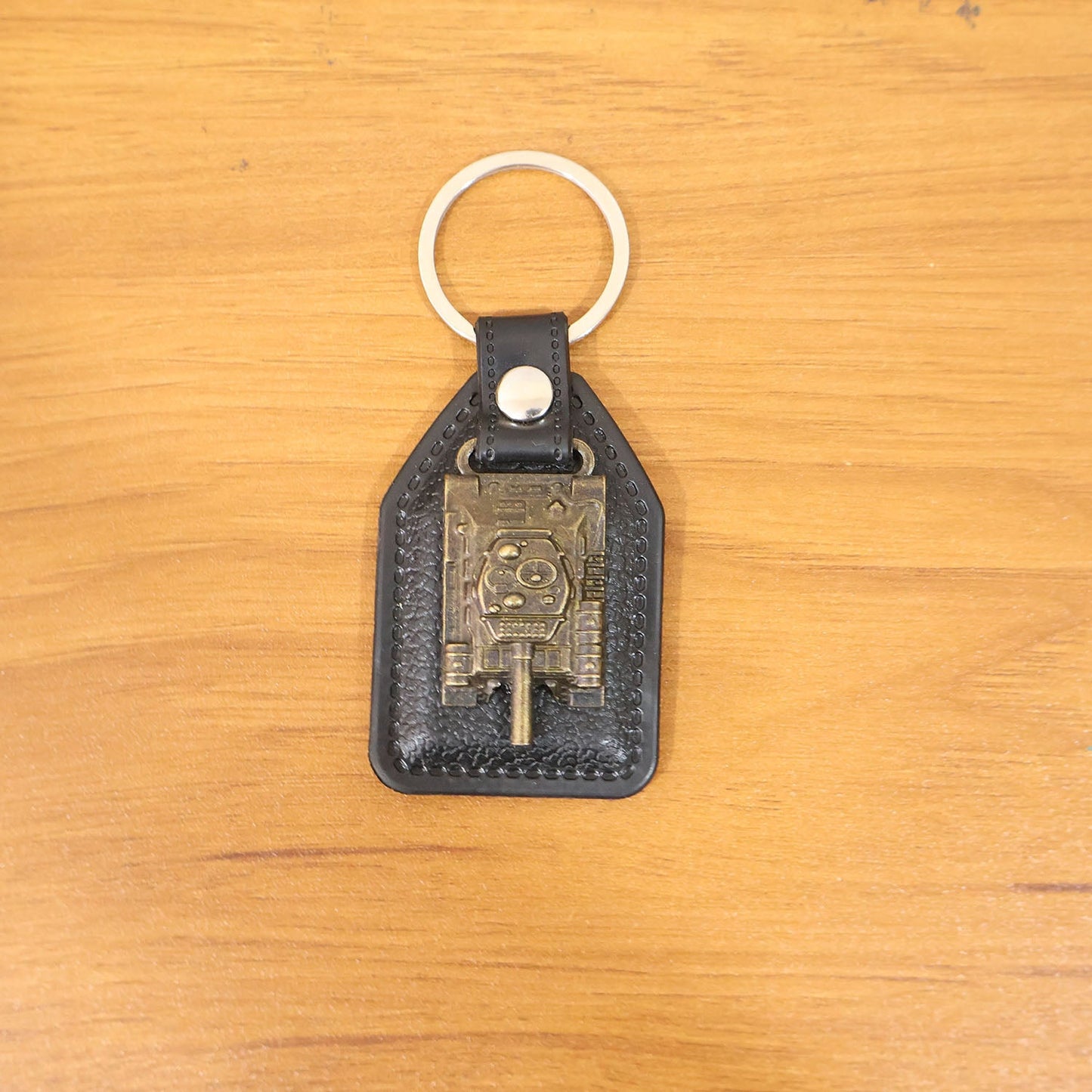 Premium Military Tank Design Leather Finish Keychain (1 Pc)