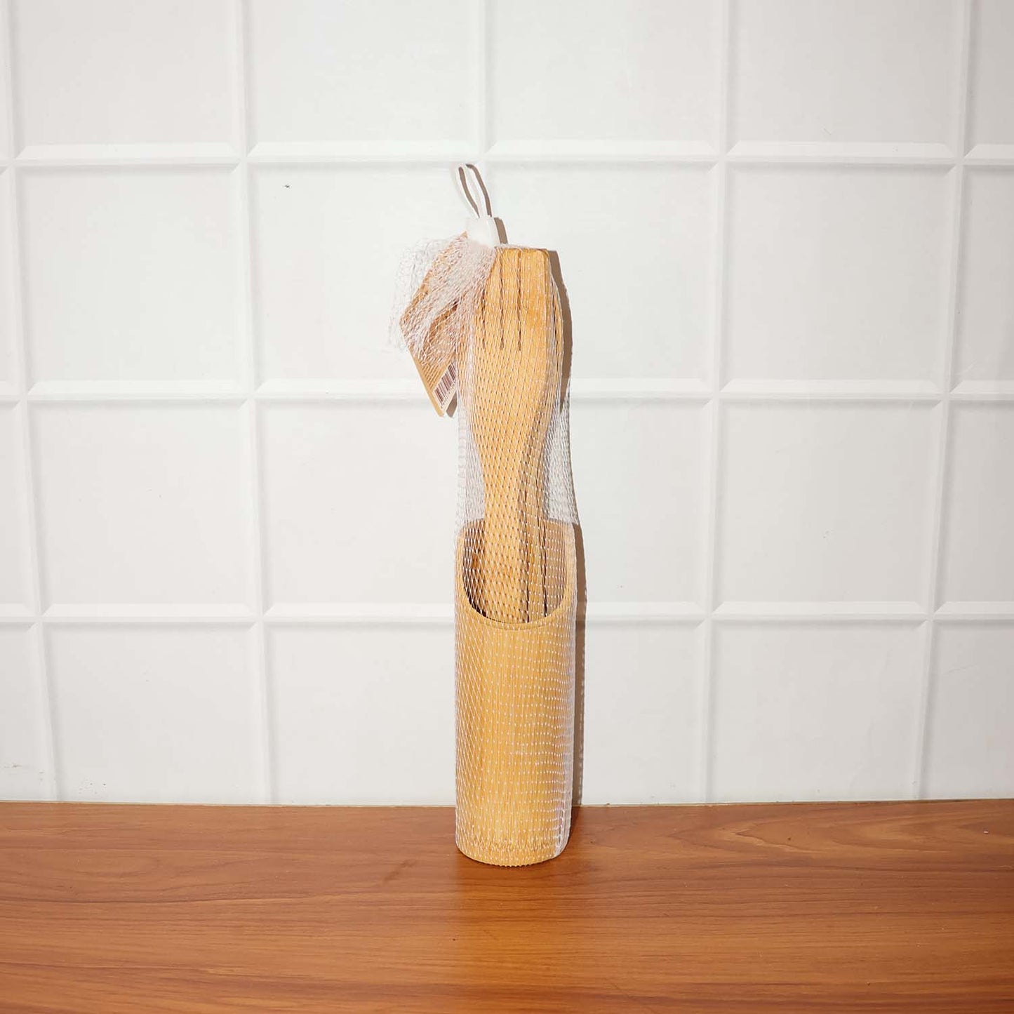 Eco-Friendly Bamboo Spatula Set with Holder (4 Pc)