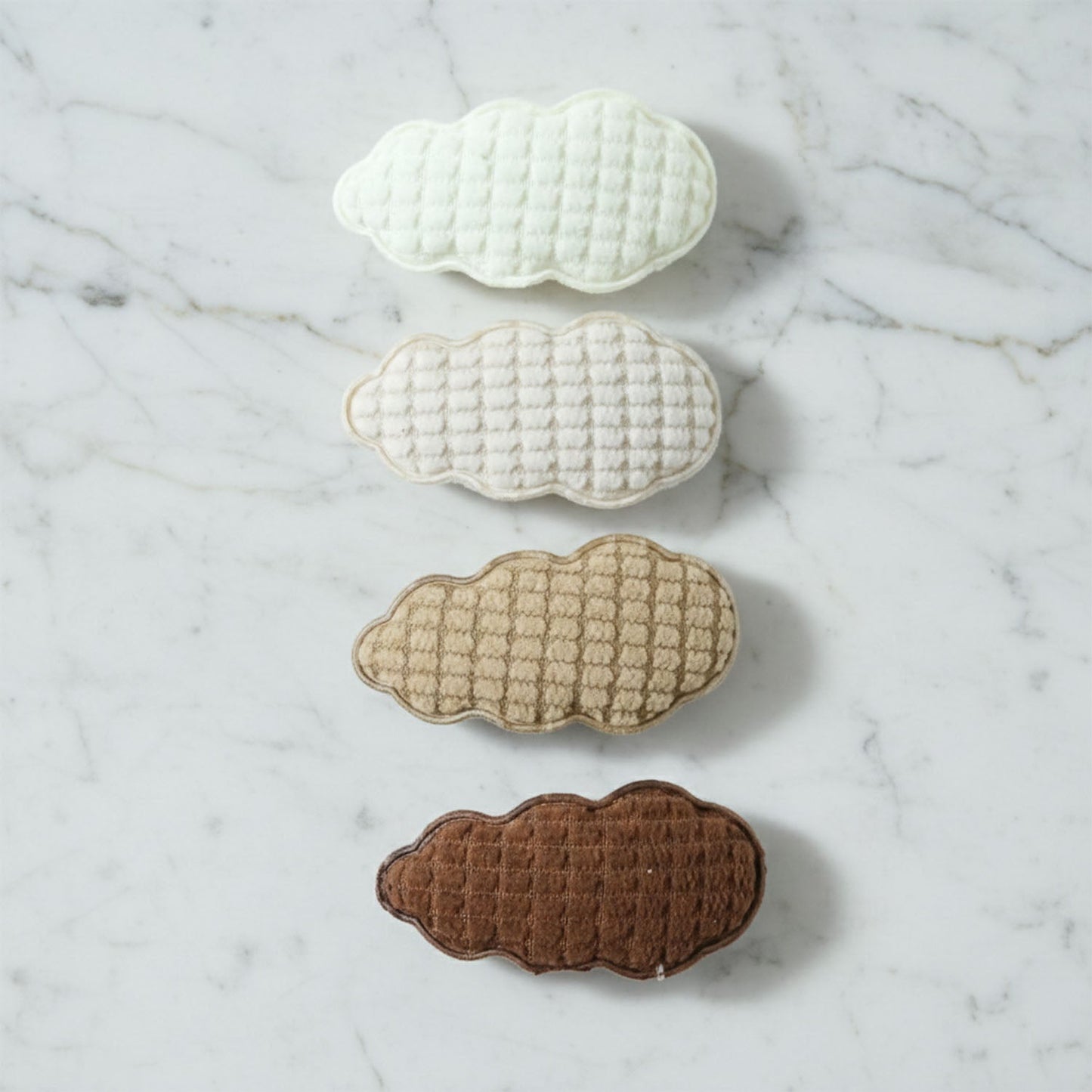 Premium Padded Cloud Shape Hair Clips Set (4 Pc)